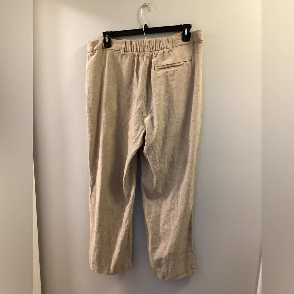 Old Navy linen blend Taylor wide leg trouser light tan Woman’s size XL - Picture 4 of 15